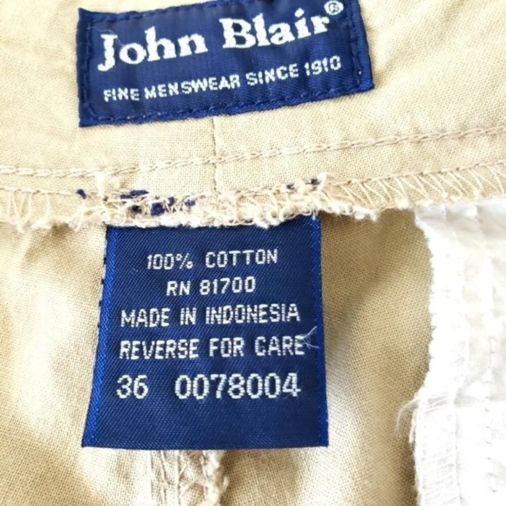 John Blair Pocketed Cargo Khaki Shorts Size 36 New - Picture 6 of 8